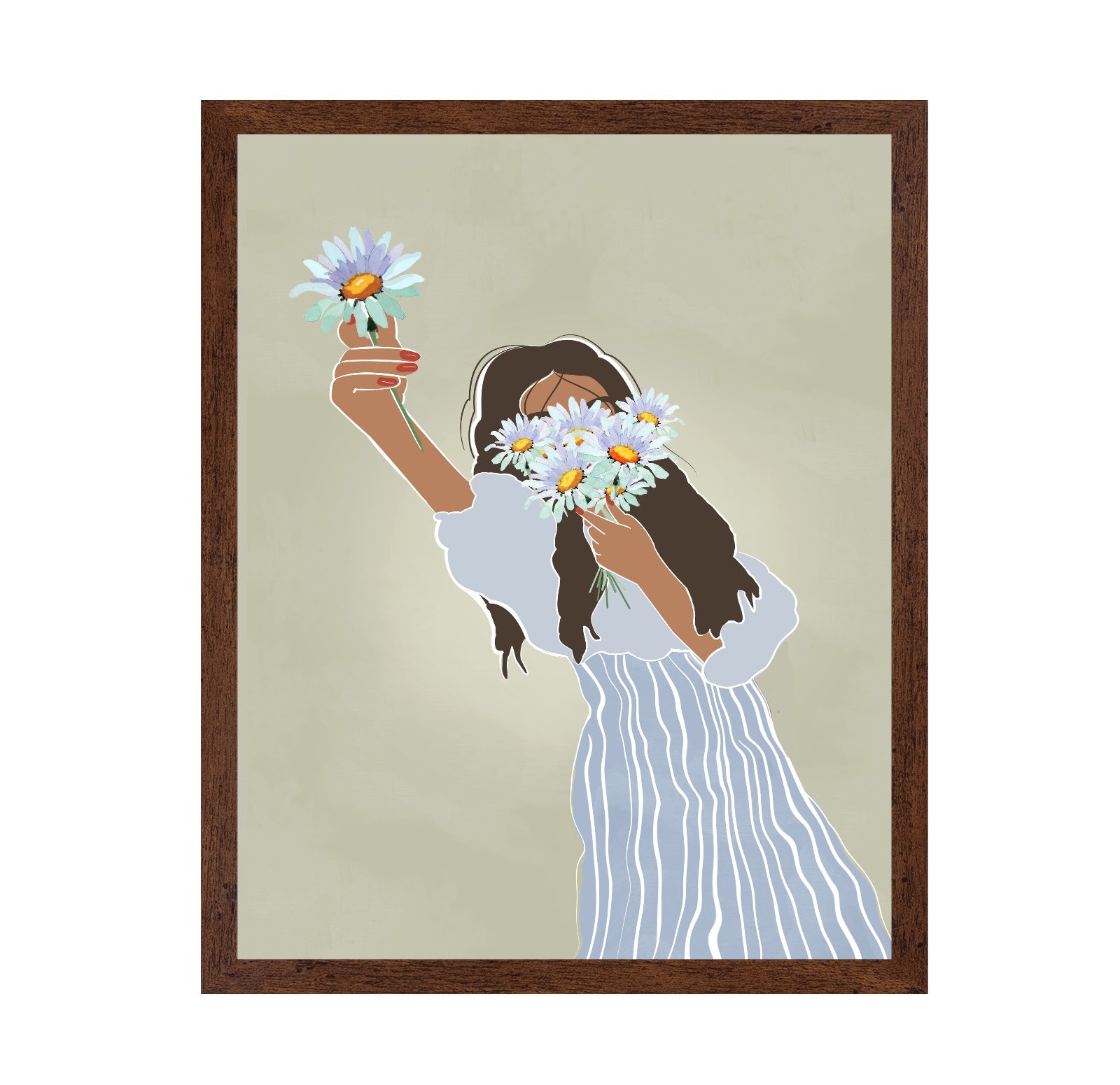 Girl With Daisy Bouquet