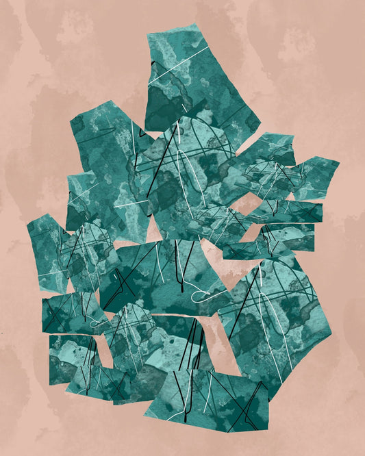 Teal Abstract Collage