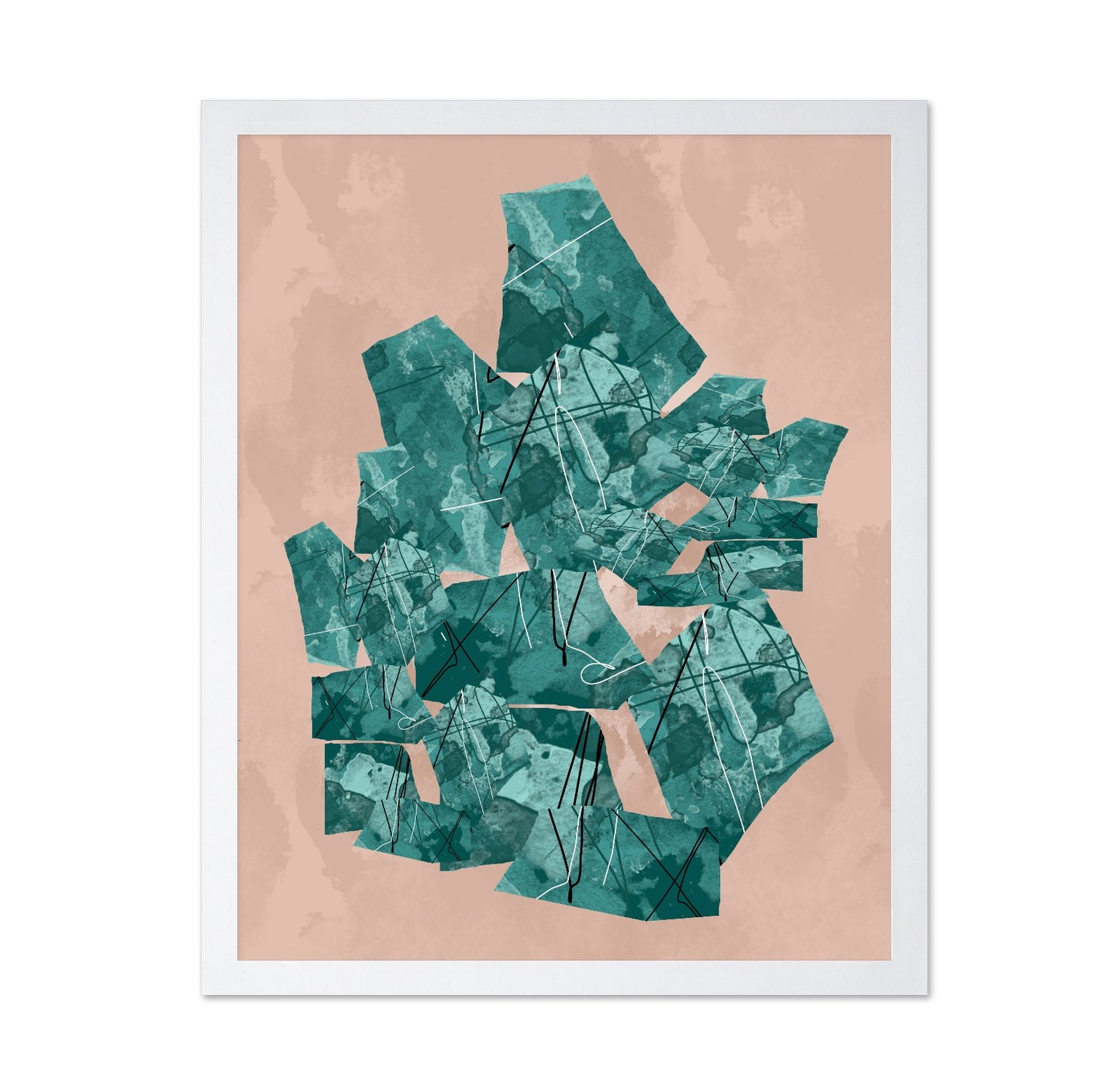 Teal Abstract Collage