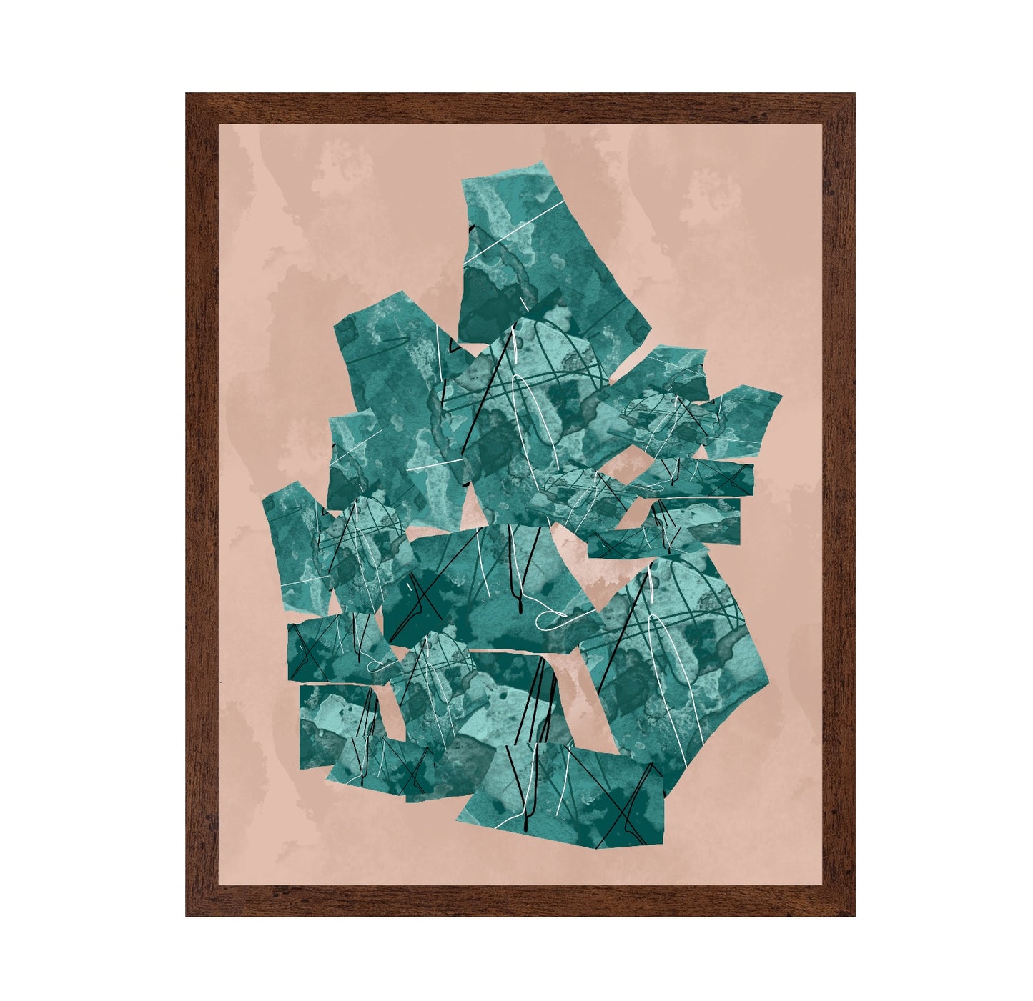Teal Abstract Collage