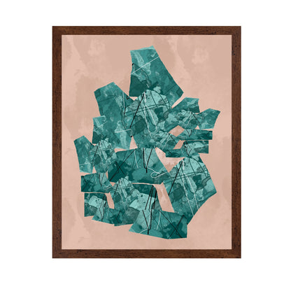 Teal Abstract Collage