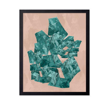 Teal Abstract Collage