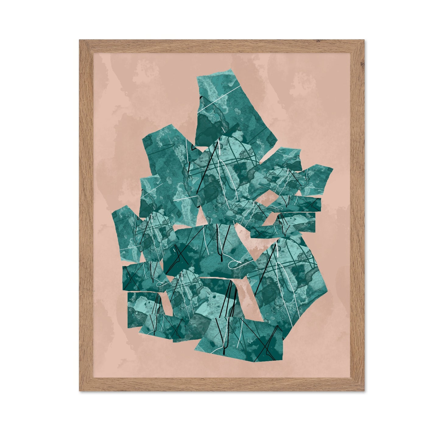 Teal Abstract Collage