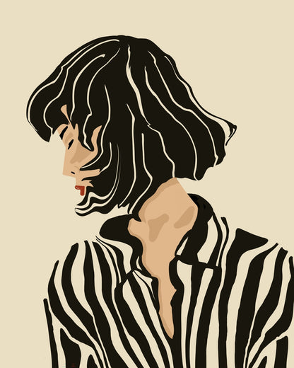 Chic Striped Portrait