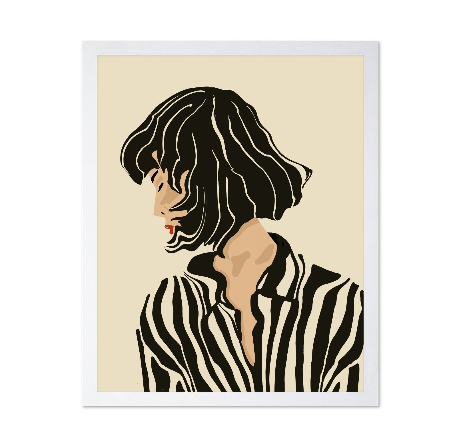 Chic Striped Portrait