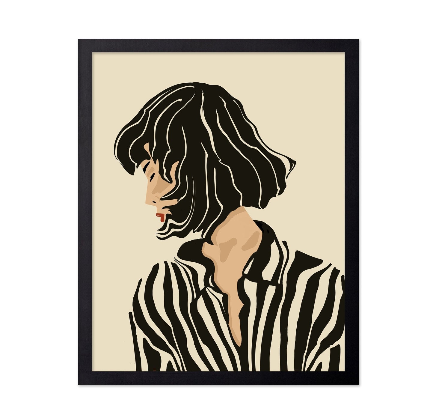 Chic Striped Portrait