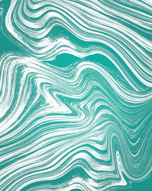 Teal Marble Waves
