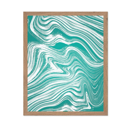 Teal Marble Waves