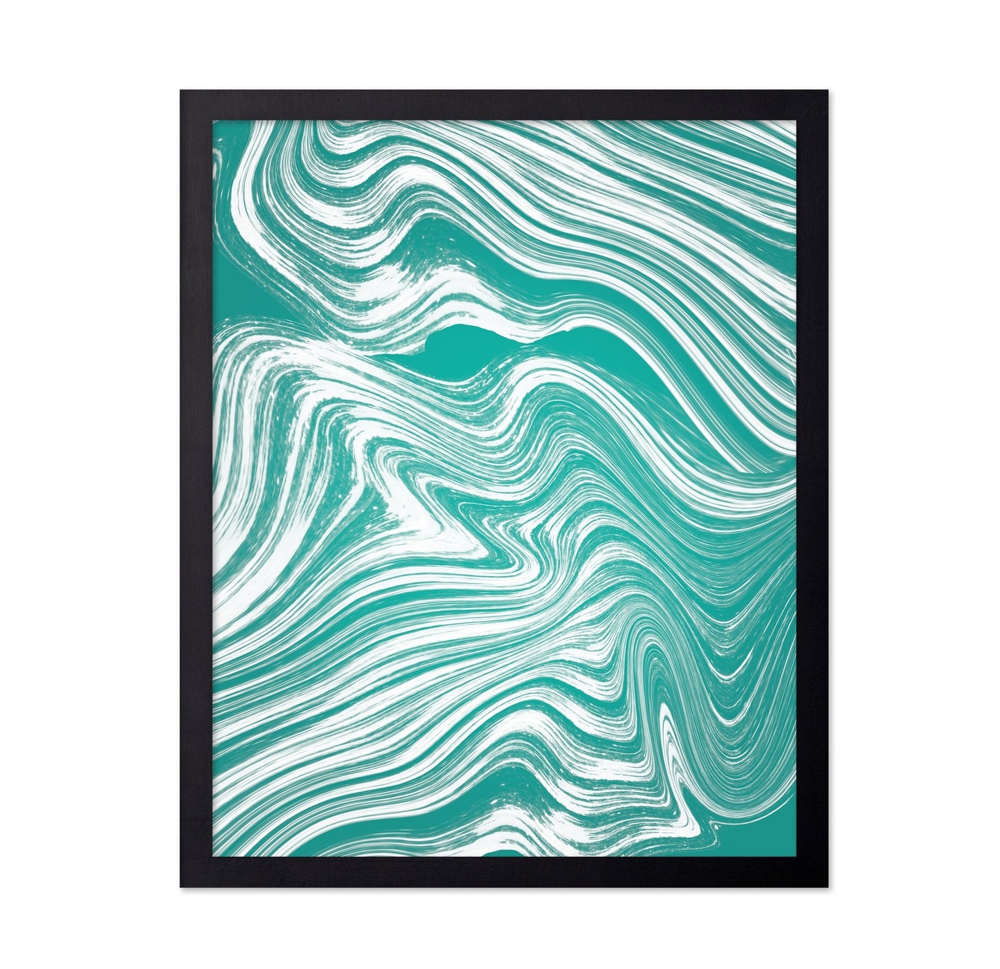 Teal Marble Waves