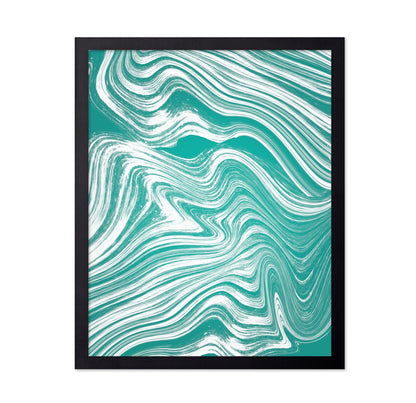 Teal Marble Waves