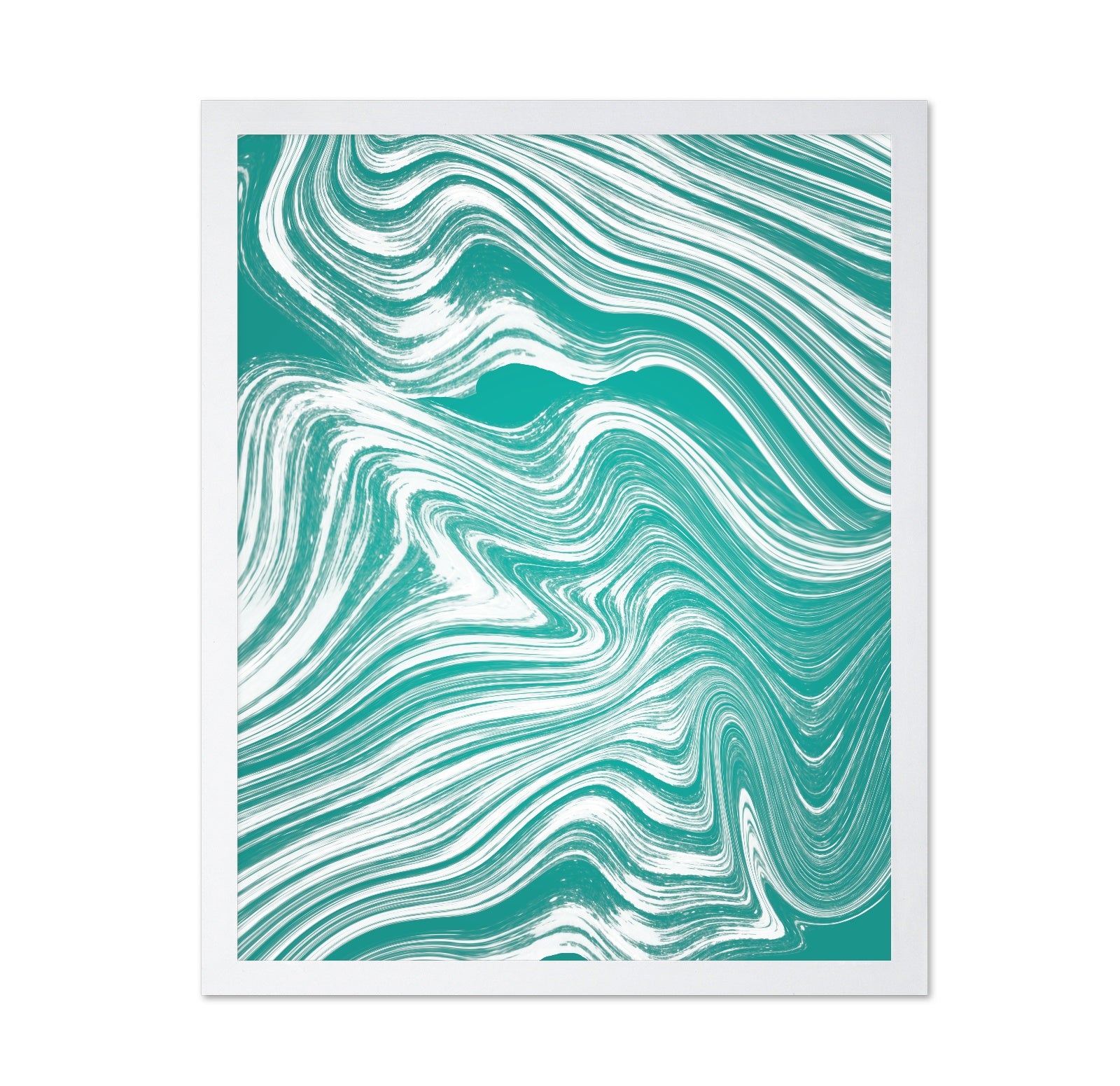 Teal Marble Waves