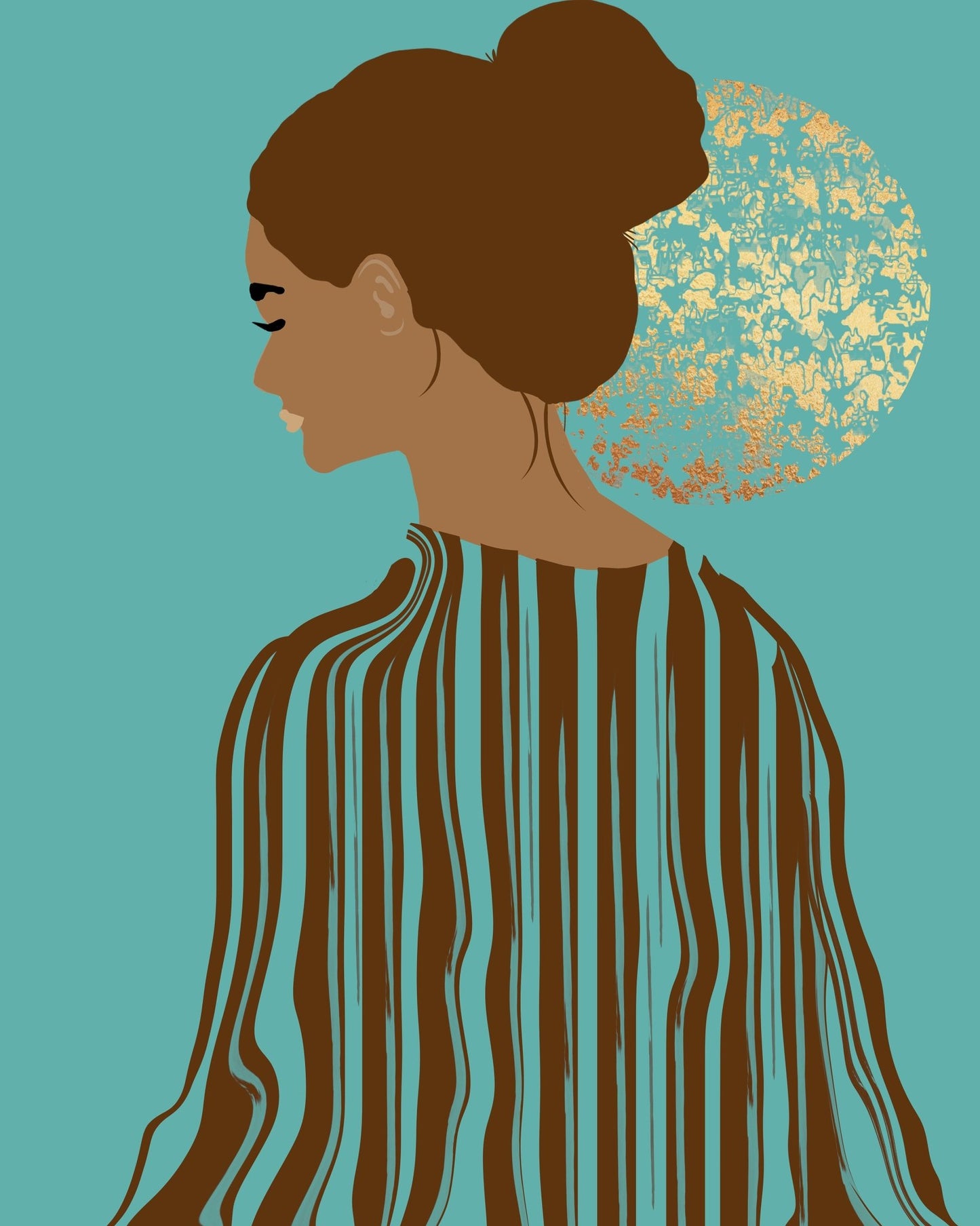 Teal Stripe Portrait