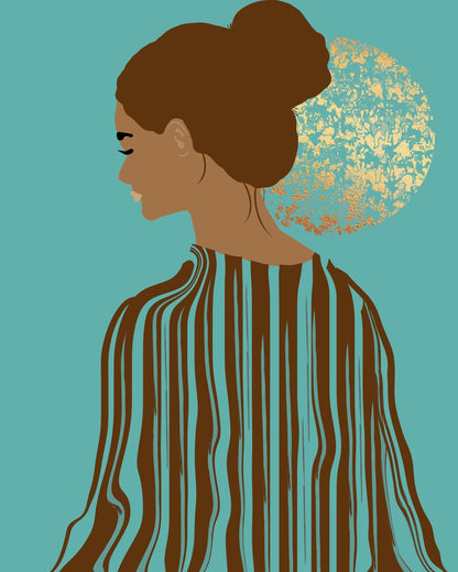 Teal Stripe Portrait