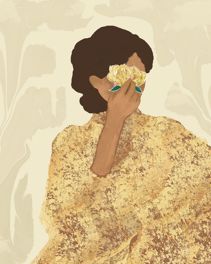 Golden Floral Portrait
