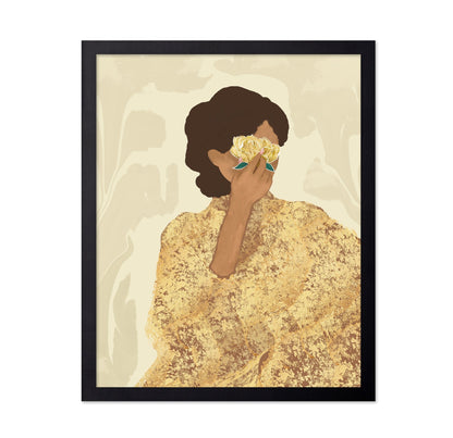 Golden Floral Portrait