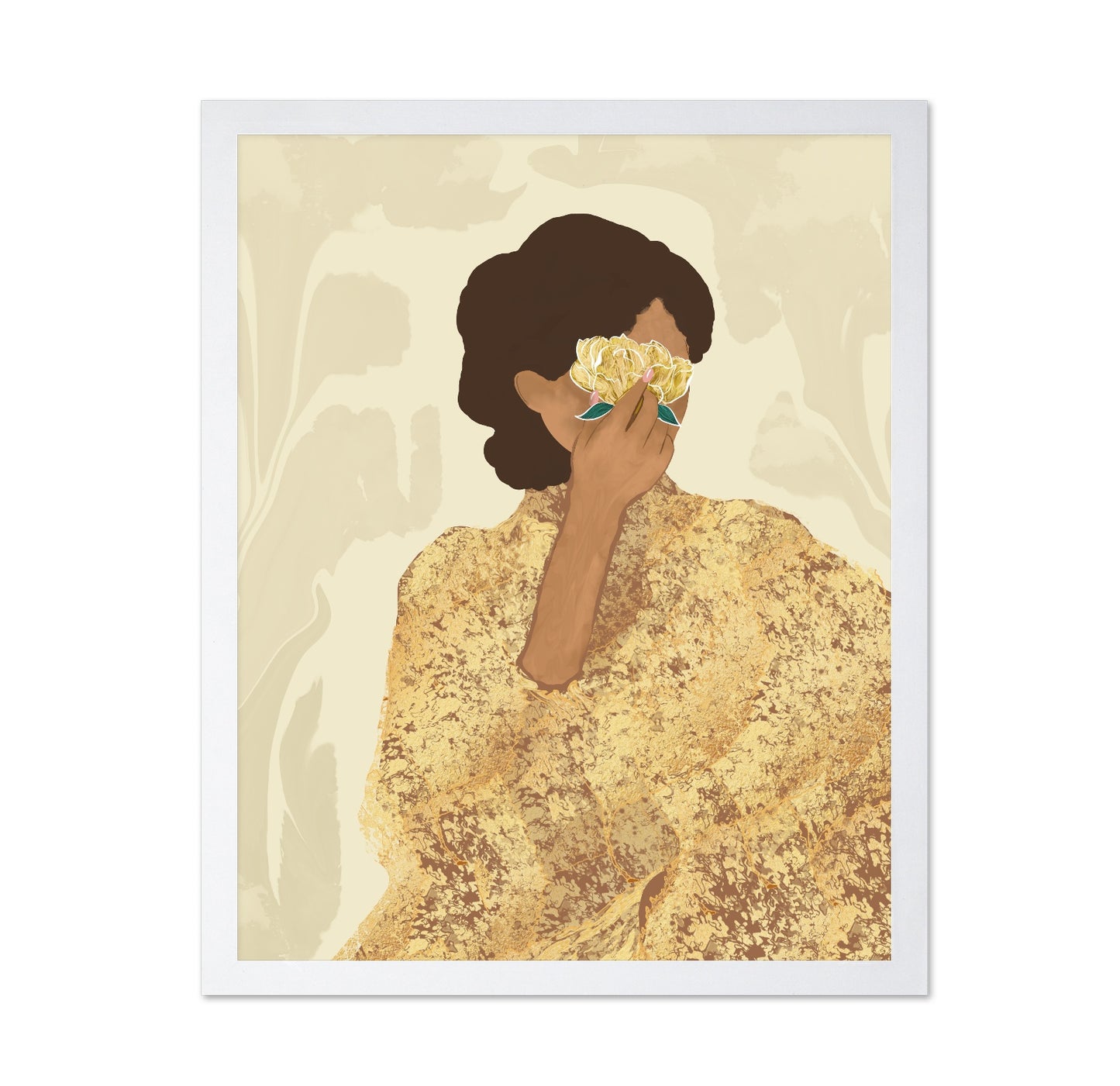 Golden Floral Portrait