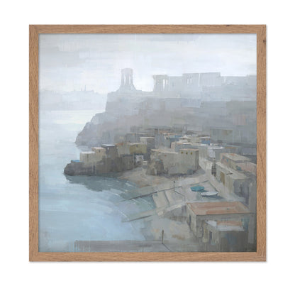 Misty Coastal Town
