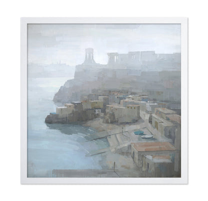 Misty Coastal Town