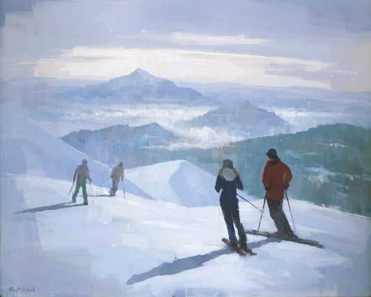 Skiers On Mountain Ridge