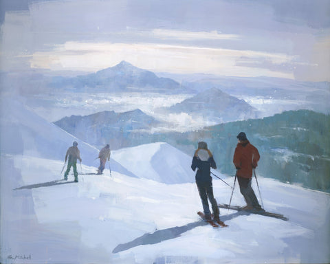 Skiers On Mountain Ridge