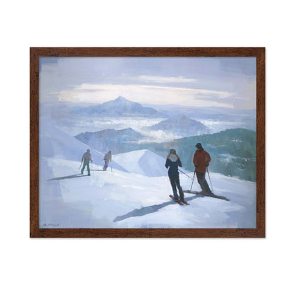 Skiers On Mountain Ridge