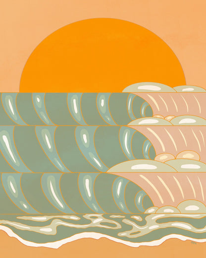 Sunset Ocean Waves