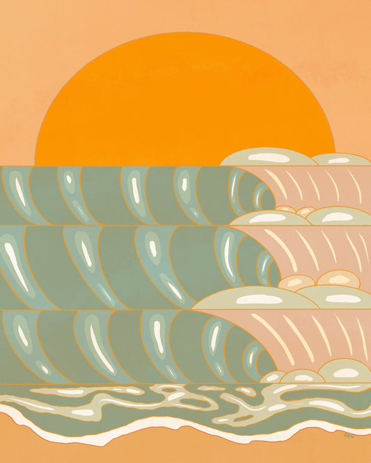 Sunset Ocean Waves