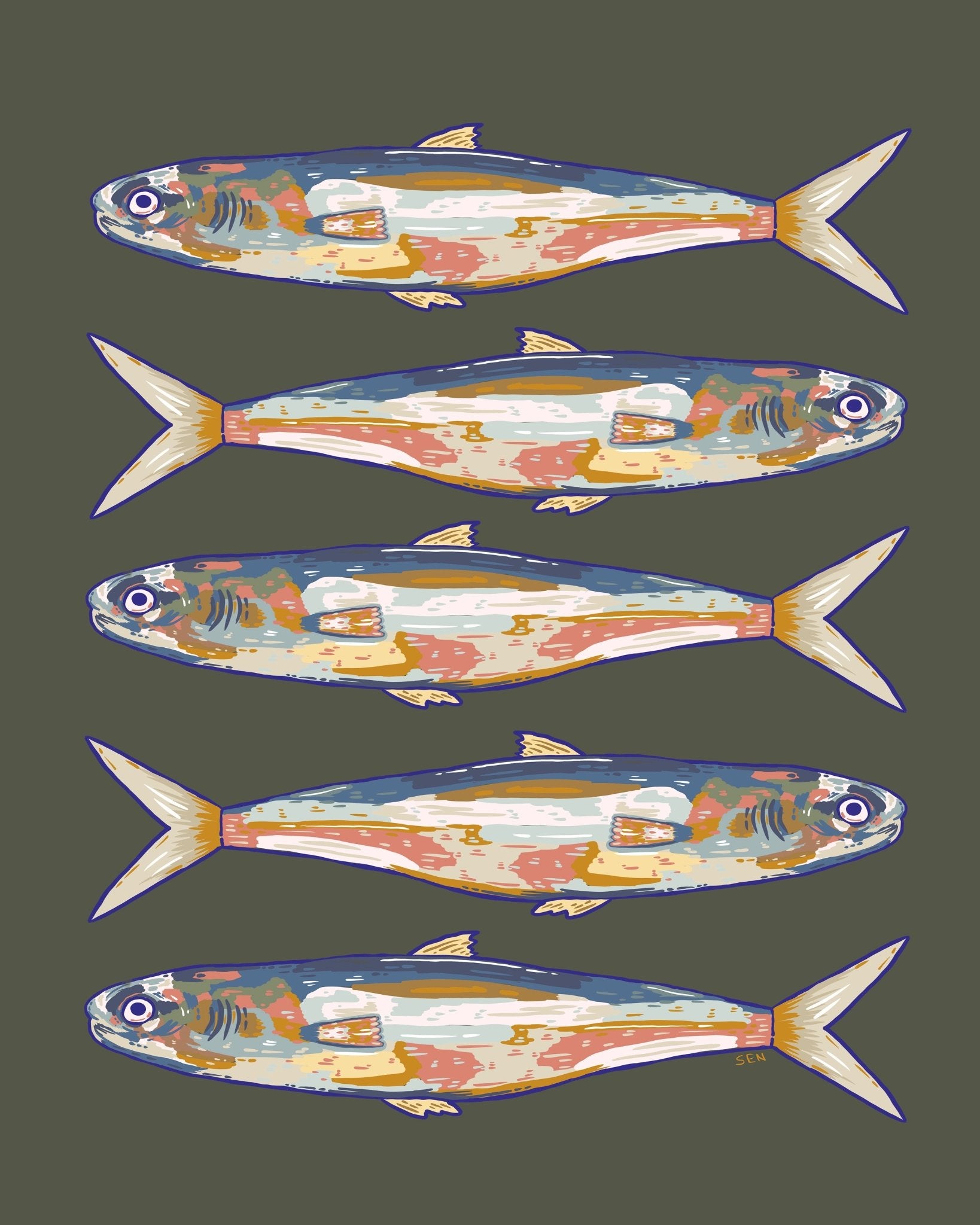 Coastal Fish Pattern