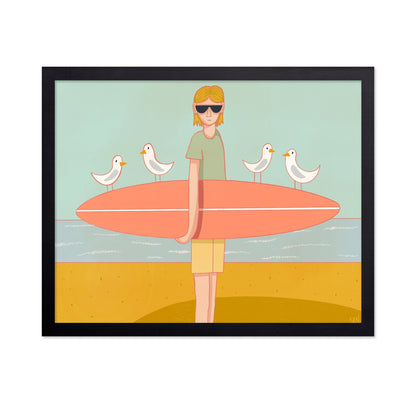 Surfboard Beach Scene