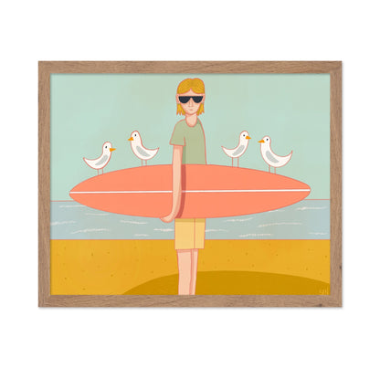 Surfboard Beach Scene