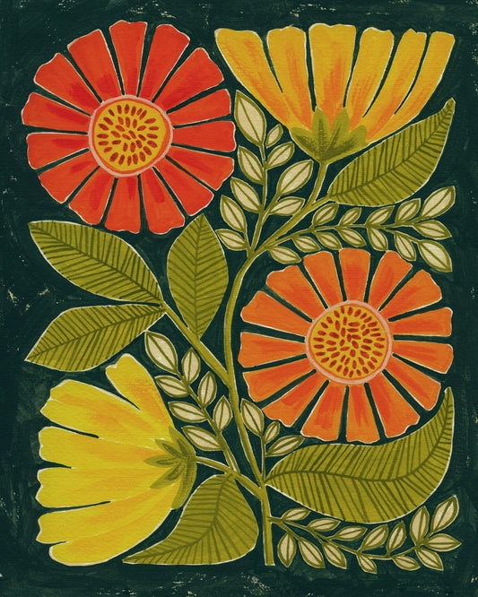 Retro Floral Garden