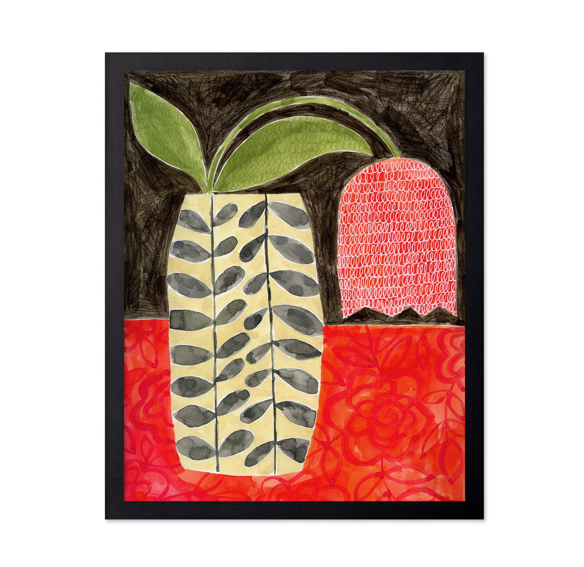 Patterned Vase Leaves