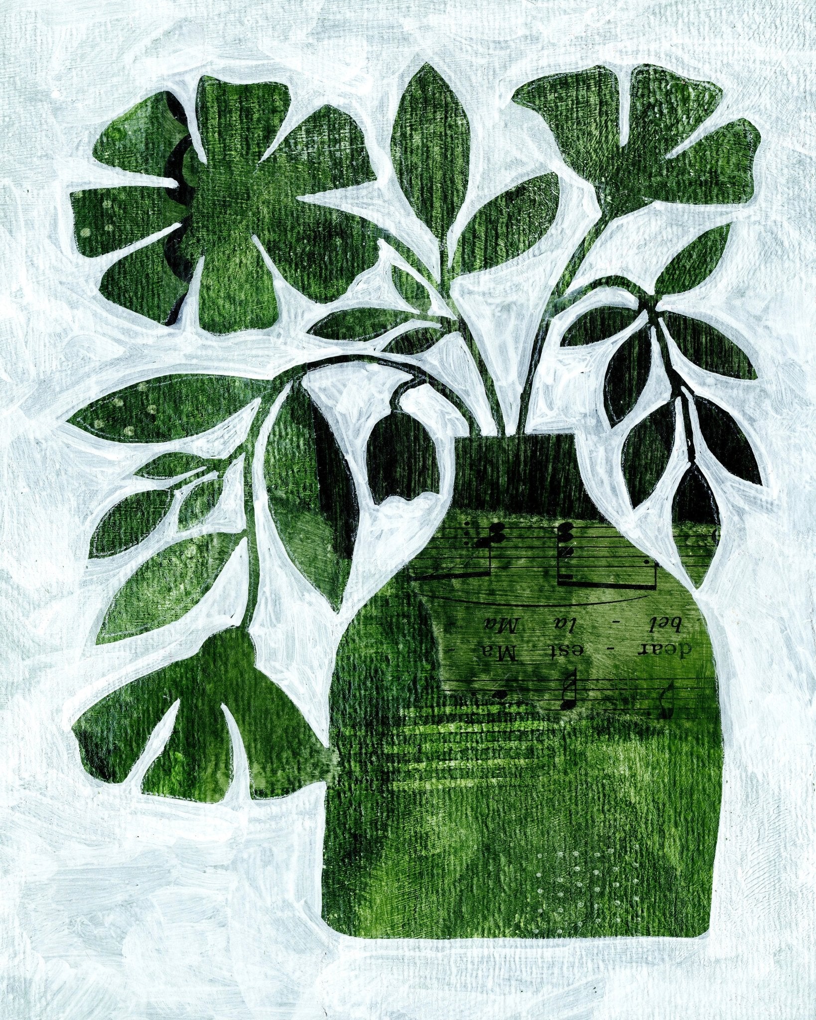 Green Botanical Vase