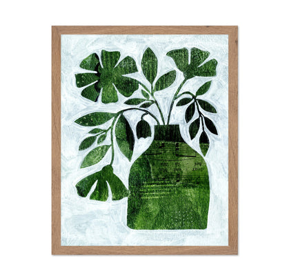 Green Botanical Vase