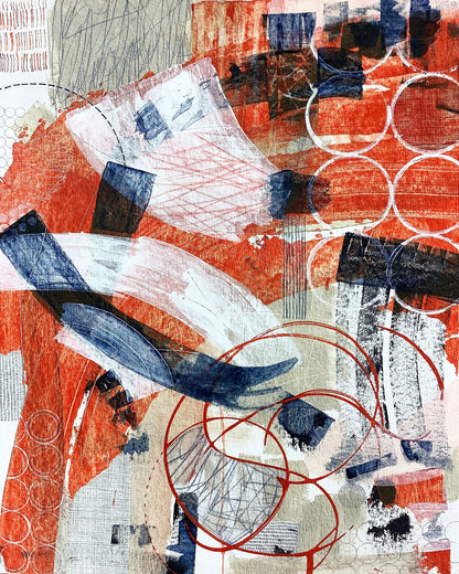Red Blue Abstract Layers