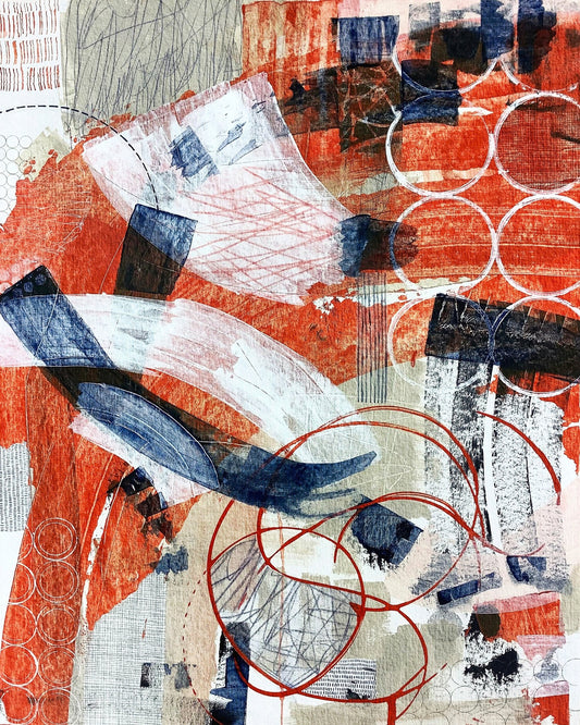Red Blue Abstract Layers