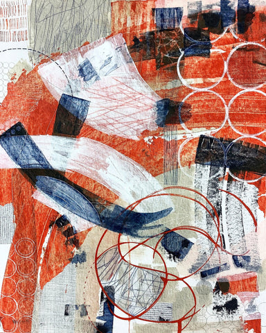Red Blue Abstract Layers
