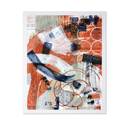 Red Blue Abstract Layers