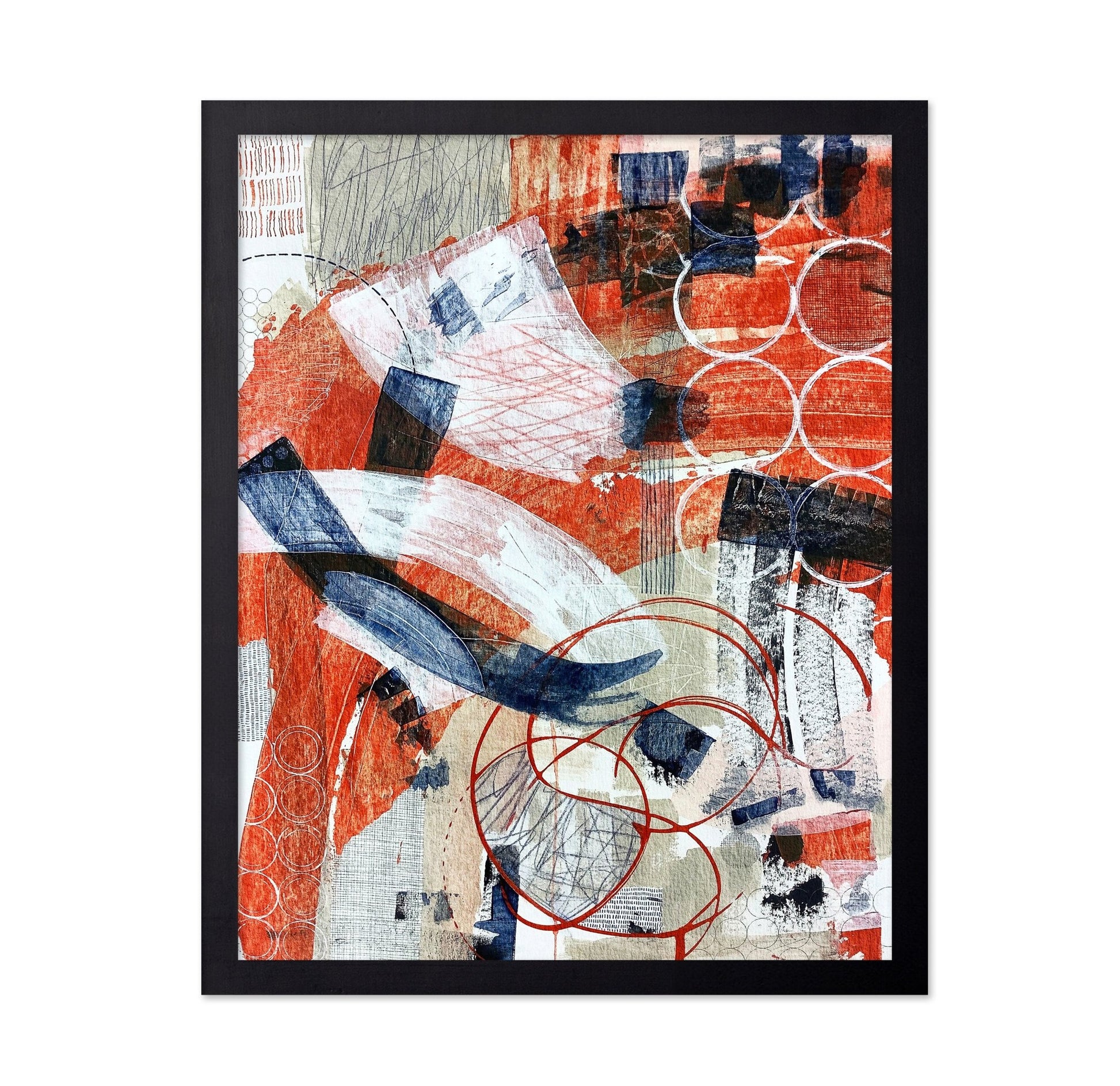 Red Blue Abstract Layers