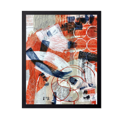 Red Blue Abstract Layers