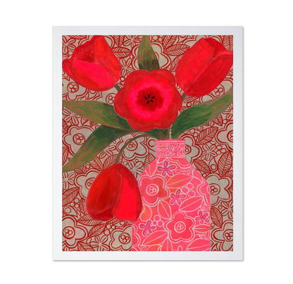 Red Tulip Vase