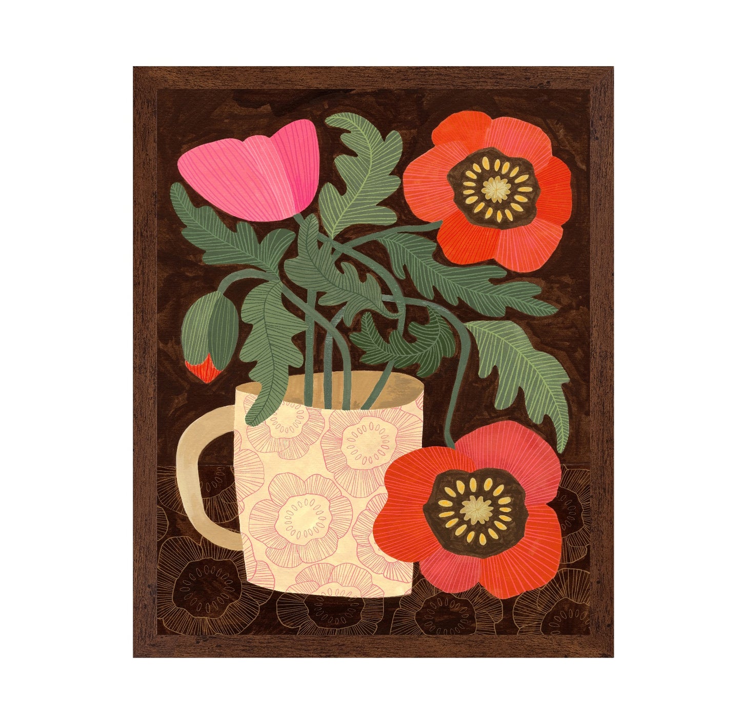 Red Floral Mug