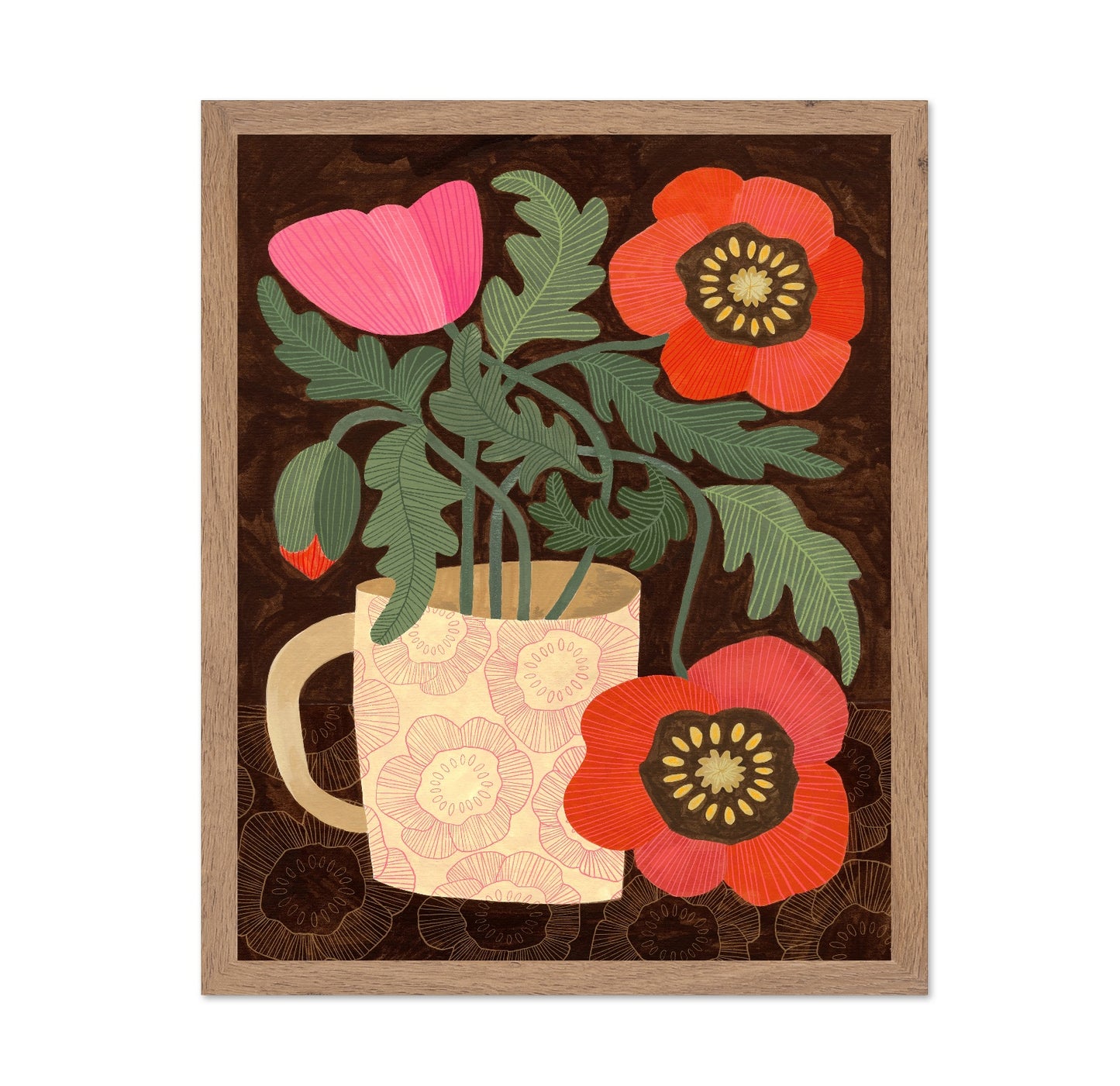 Red Floral Mug