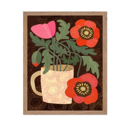 Red Floral Mug