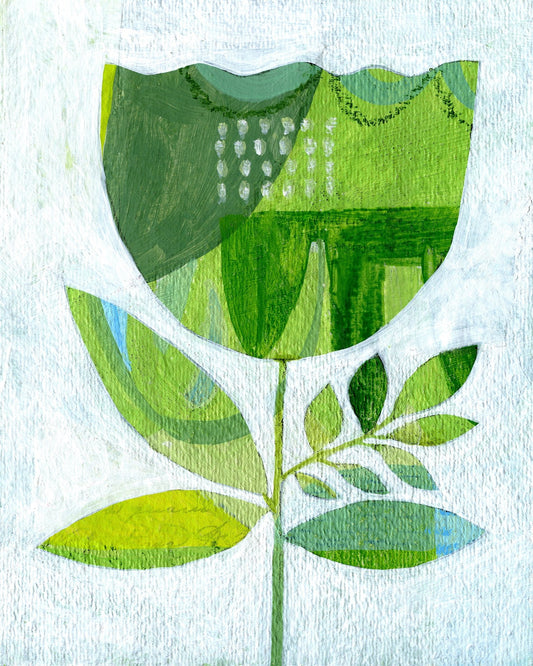 Green Tulip Abstract