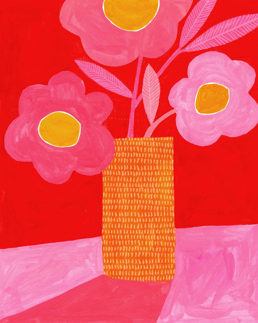 Pink Floral Vase No5