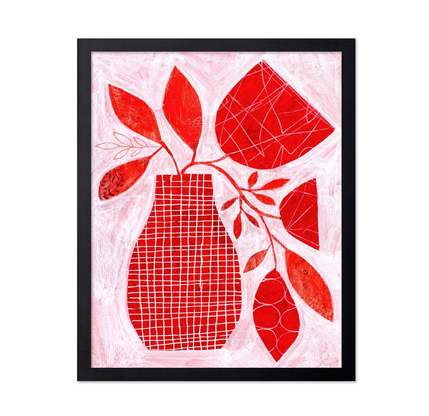 Red Botanical Vase