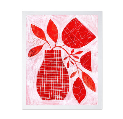 Red Botanical Vase