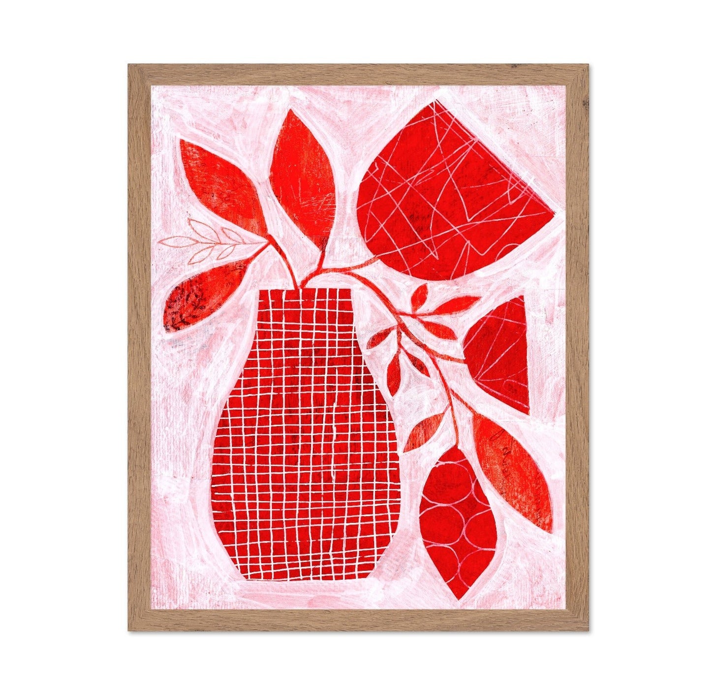 Red Botanical Vase