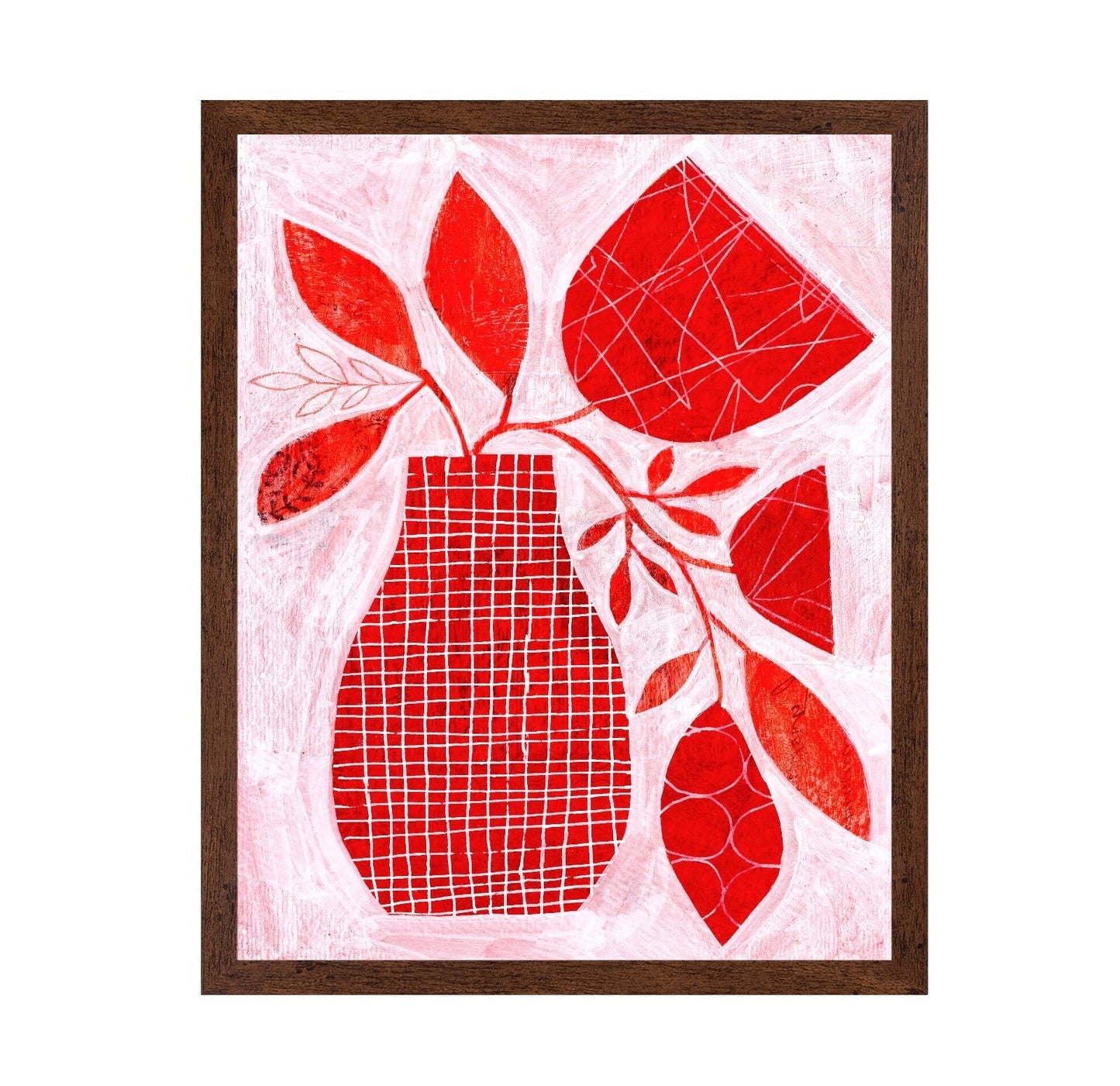Red Botanical Vase